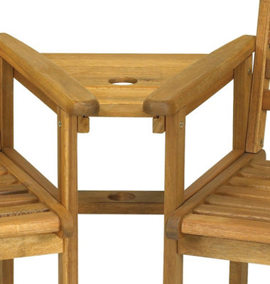 Florence Acacia Hardwood 2 Seater Companion Bench - 3