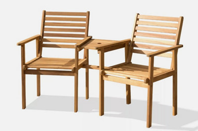 Florence Acacia Hardwood 2 Seater Companion Bench - 4