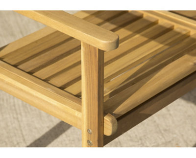 Florence Acacia Hardwood 2 Seater Companion Bench - 6