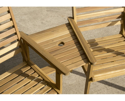 Florence Acacia Hardwood 2 Seater Companion Bench - 7