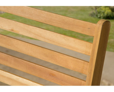Florence Acacia Hardwood 2 Seater Companion Bench - 8