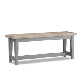 Florence Bench, Wooden Dining Bench 120cm  - Dove Grey