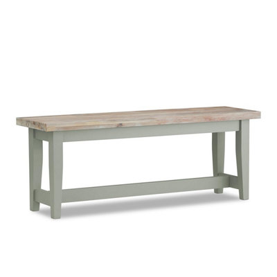 Florence Bench, Wooden Dining Bench 120cm  - Sage Green