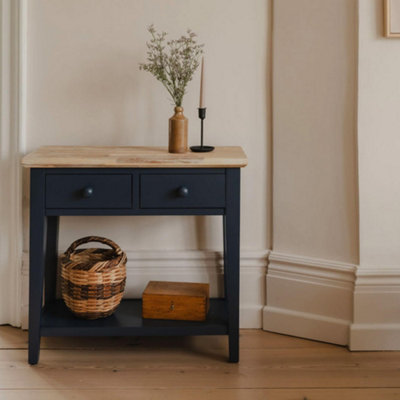 Florence Console Table with 2 Drawers - Navy Blue