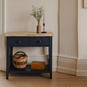 Florence Console Table with 2 Drawers - Navy Blue