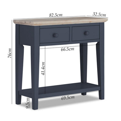 Florence Console Table with 2 Drawers - Navy Blue