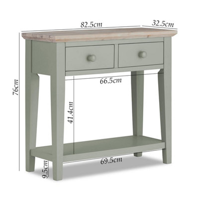 Florence Console Table with 2 Drawers - Sage Green