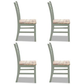 Florence Country Style Wooden Chairs Set of 4 - Sage Green
