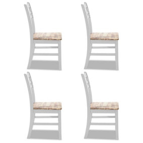 Florence Country Style Wooden Chairs Set of 4 - White