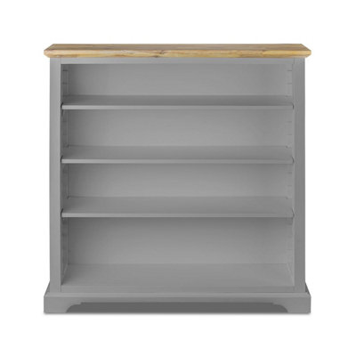 Florence Dove Grey Bookcase with Adjustable Shelves, Fully Assembled Bookshelf