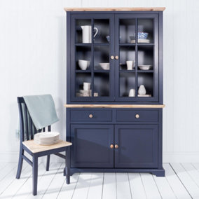 Florence Glass Door Display Cabinet, Navy Blue Dresser