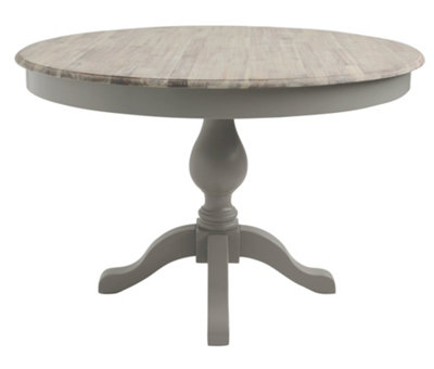 Florence Large Dove Grey Pedestal Round Dining Table 120cm