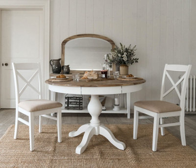 Florence Large White Pedestal Round Dining Table 120cm