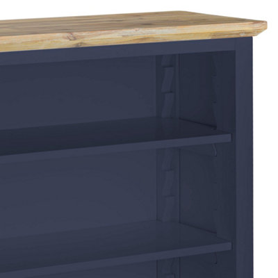 Florence Navy Blue Bookcase with Adjustable Shelves, Fully