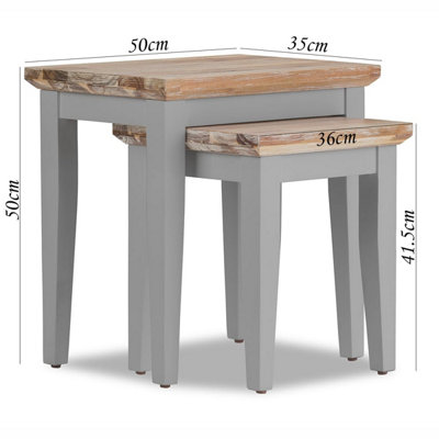 Florence Nest of 2 Side Tables/Lamp Tables- Dove Grey