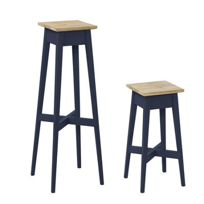 Florence Pair of 2 Plant Stands in Navy Blue. Tall and Short Stands ...
