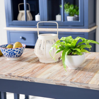 Florence Rectangle Extendable Kitchen Dining Table in Navy Blue