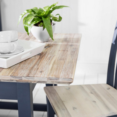Florence Rectangle Extendable Kitchen Dining Table in Navy Blue