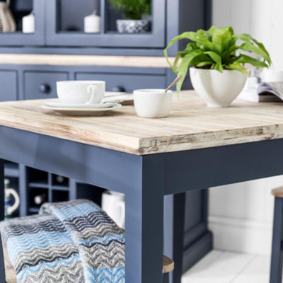 Florence Rectangle Extendable Kitchen Dining Table in Navy Blue