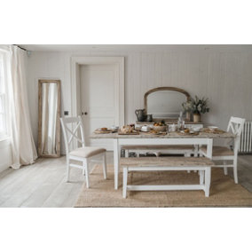 Florence Rectangle Extendable Kitchen Dining Table in White