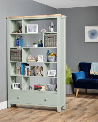 Florence Room Divider Shelving Storage - Sage Green
