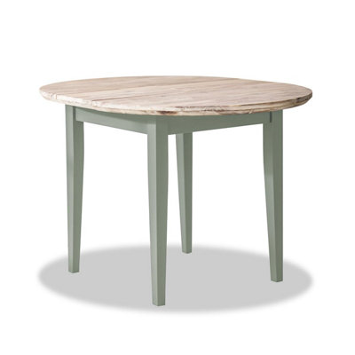 Florence Round Extendable Kitchen Dining Table in Sage Green