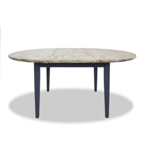Florence Round Oval Extendable Kitchen Dining Table in Navy Blue