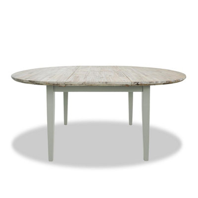 Florence Round Oval Extendable Kitchen Dining Table in Sage Green