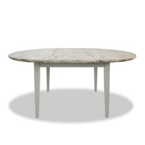 Florence Round Oval Extendable Kitchen Dining Table in Sage Green