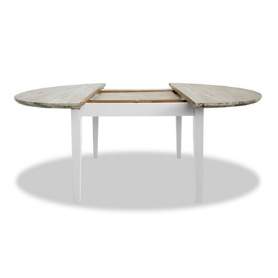 Florence Round Oval Extendable Kitchen Dining Table in White