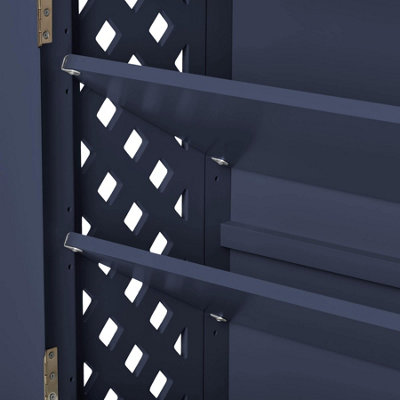 Florence Shoe Storage Cabinet Wooden Shoe Rack - Navy Blue