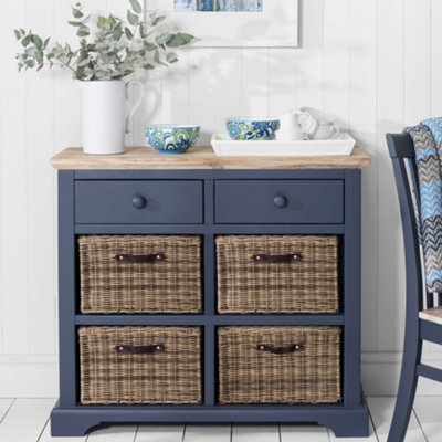 Florence Sideboard with 2 Drawers and Removable Storage Baskets - Navy Blue