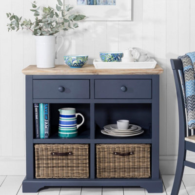 Florence Sideboard with 2 Drawers and Removable Storage Baskets - Navy Blue