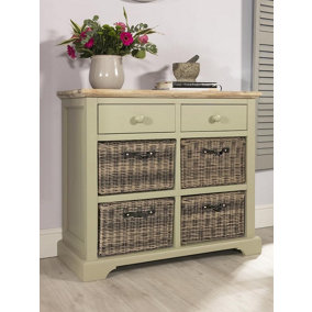 Florence Sideboard with 2 Drawers and Removable Storage Baskets - Sage Green