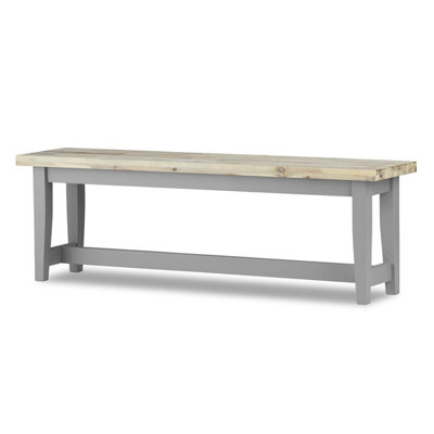 Florence Solid Acacia Hardwood Dining Bench 140cm - Dove Grey