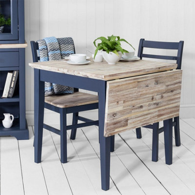 Florence Square Extendable Kitchen Dining Table in Navy Blue