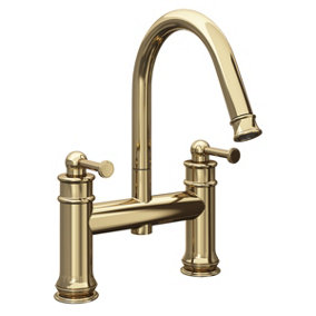 Florence Traditional Brushed Brass Deck-mounted Bath Filler Tap