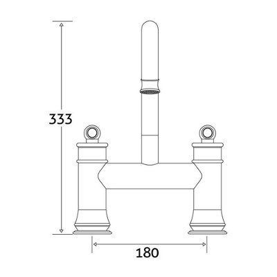 Florence Traditional Brushed Brass Deck-mounted Bath Filler Tap