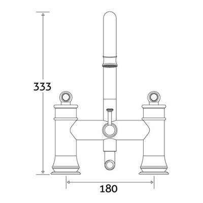 Florence Traditional Brushed Brass Deck-mounted Bath Shower mixer Tap with Handset