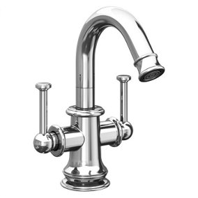 Florence Traditional Chrome Deck-mounted Basin Mono Mixer Tap incl. Waste