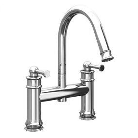 Florence Traditional Chrome Deck-mounted Bath Filler Tap