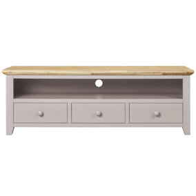 Florence Truffle TV Stand with 3 Drawers and Shelf