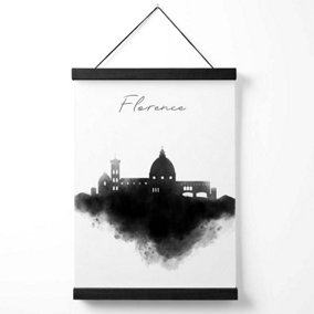 Florence Watercolour Skyline City Medium Poster with Black Hanger