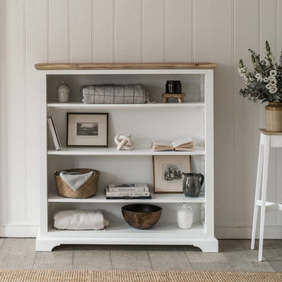 Florence White Bookcase with Adjustable Shelves, Fully Assembled Bookshelf