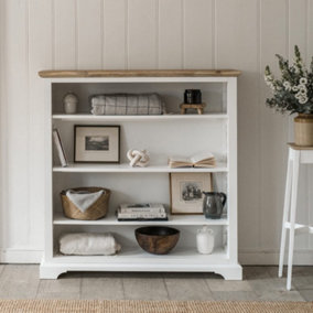 Florence White Bookcase with Adjustable Shelves, Fully Assembled Bookshelf