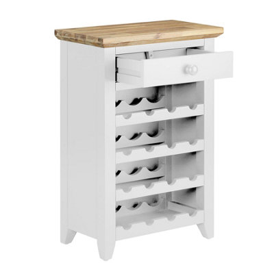 Florence Wine Rack with Drawer - White