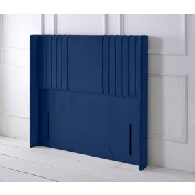 Florence Winged Plush Velvet 4ft6 Double 50" Floor Standing Headboard - Blue