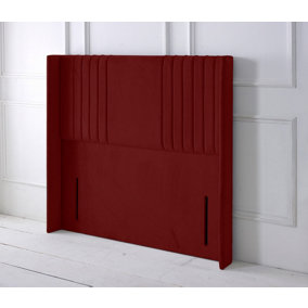 Florence Winged Plush Velvet 4ft6 Double 50" Floor Standing Headboard - Burgundy