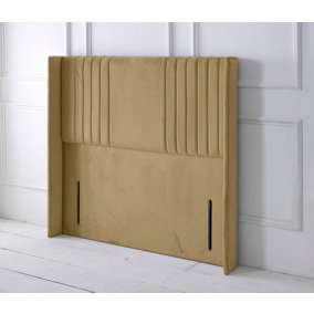 Florence Winged Plush Velvet 6ft Super King 50" Floor Standing Headboard - Coffee