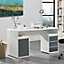 Florentine High Gloss Computer Desk In White And Grey